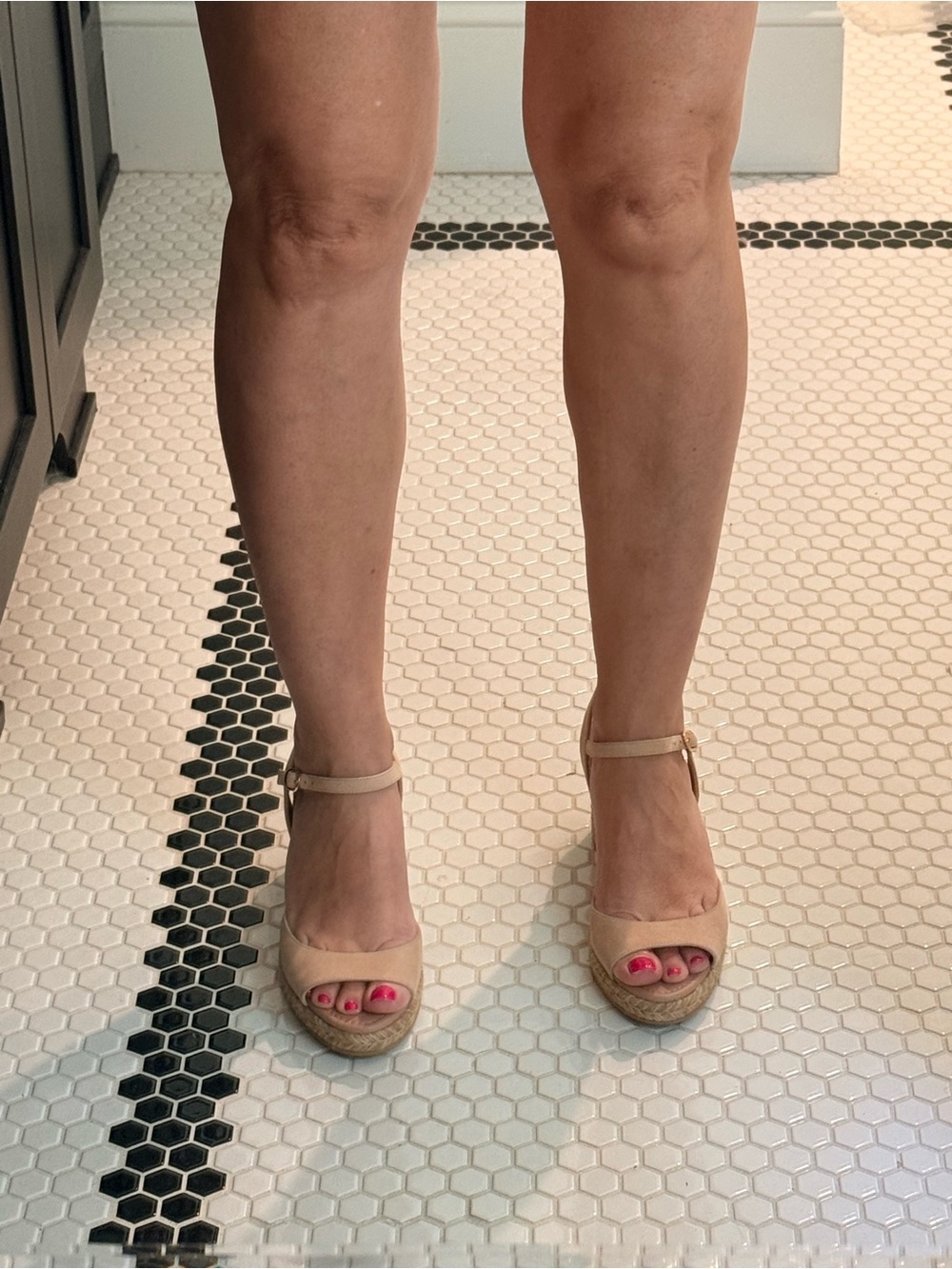 Stuart Weitzman Mirela II Nude Suede Espadrille Wedge Sandals 7.5. Like New. - Picture 3 of 11